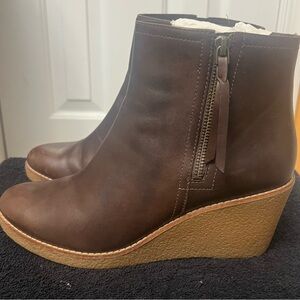 Cole Hann Leather Wedge Bootie
